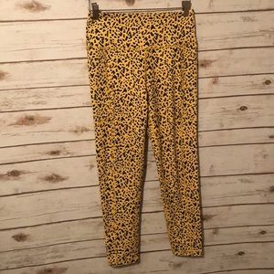 BCBG Yellow Leopard print workout athletic leggings- final price